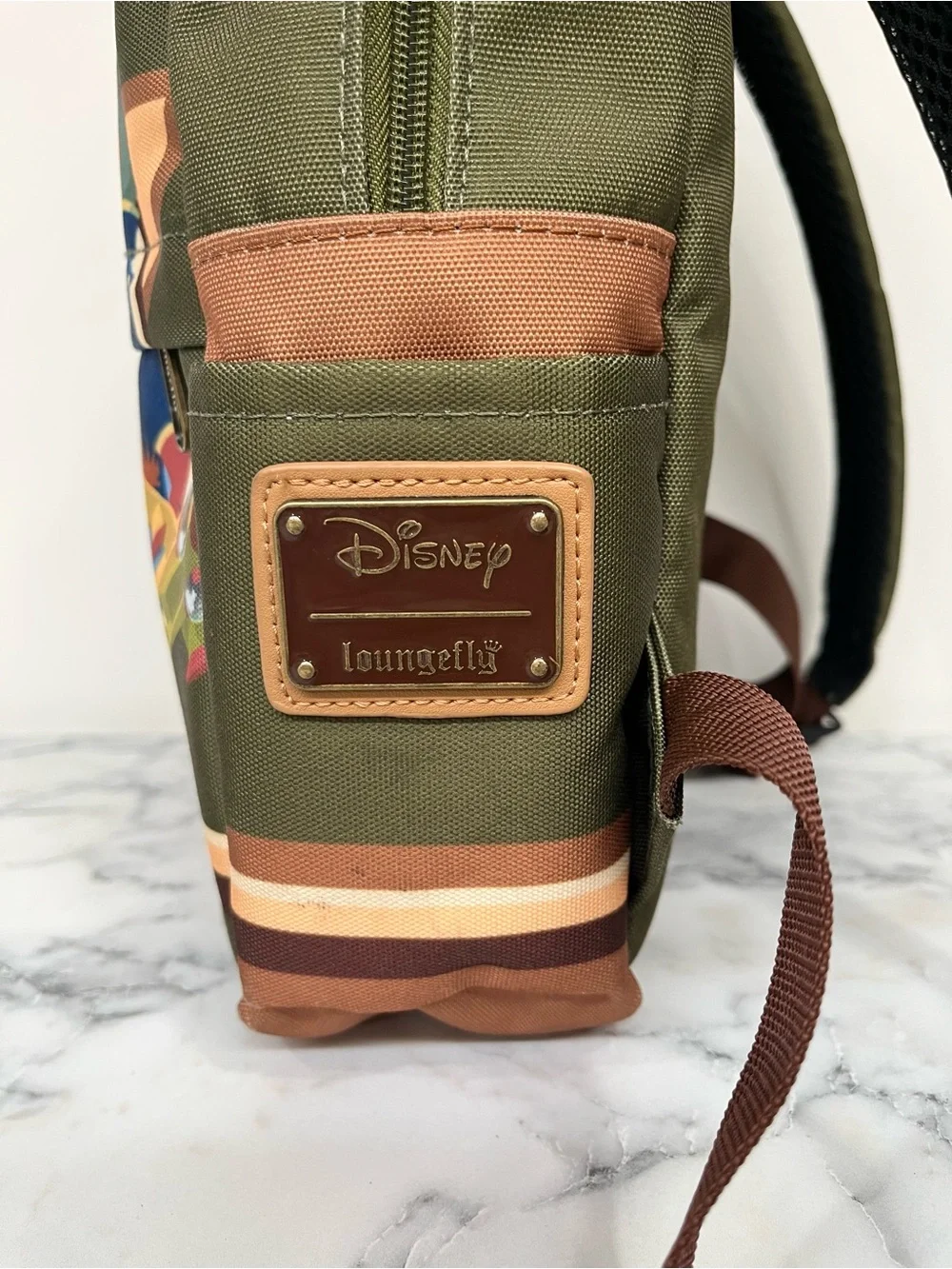 Disney Loungefly Talespin Iconic 90's cartoon mini backpack olive green canvas